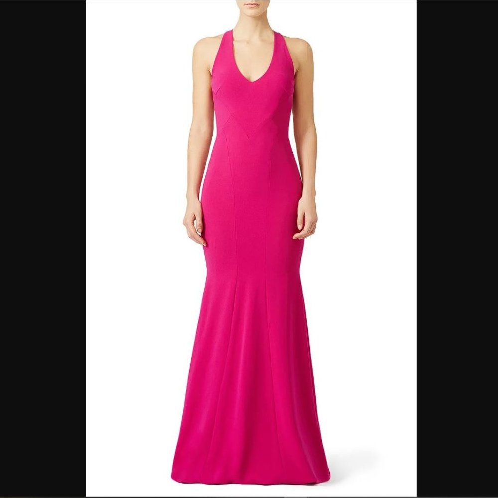 THEIA Women's Smooth Mermaid Gown Size 2 in Fuchsia
